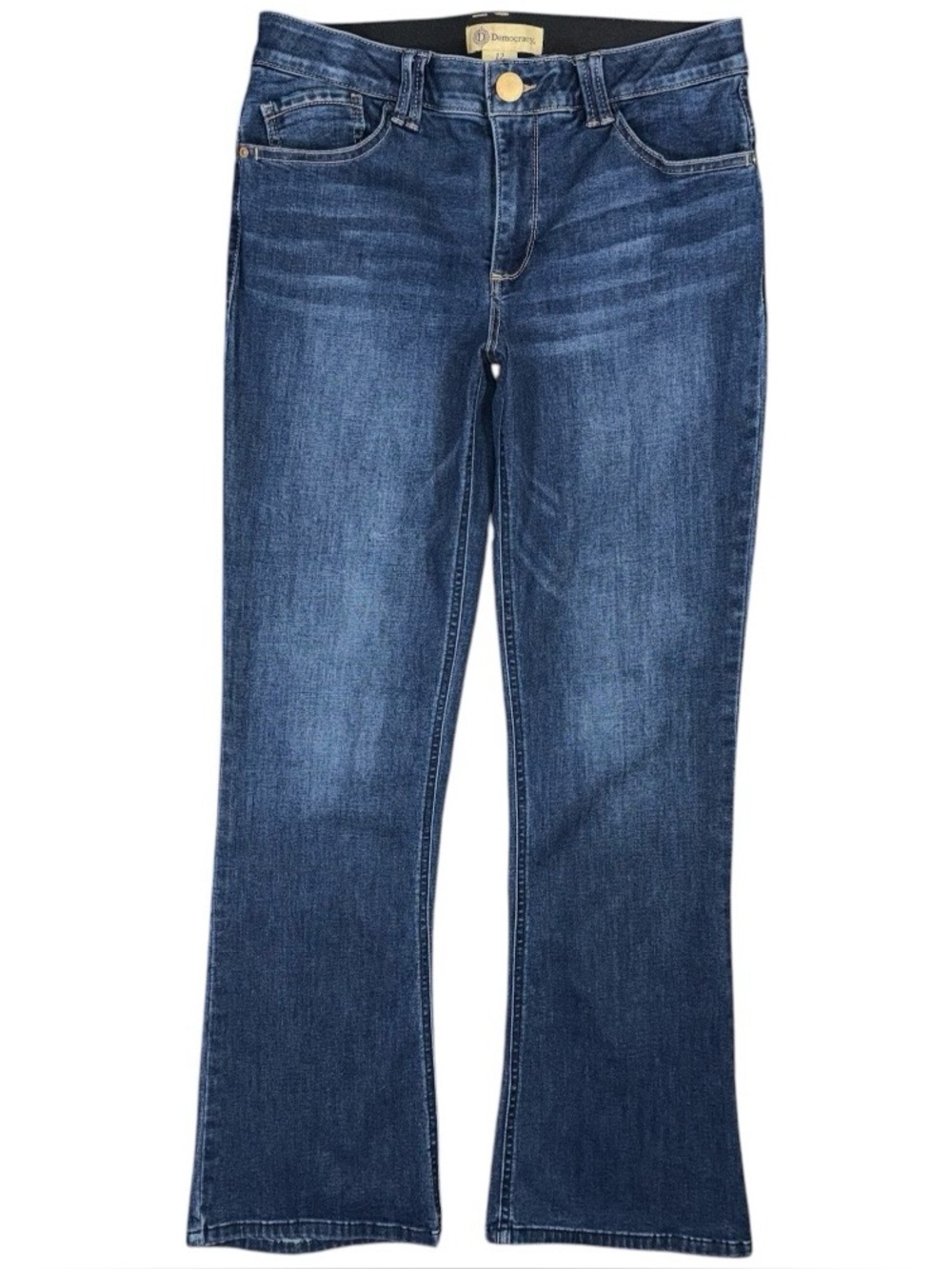 Democracy Jeans Womens 12 Blue Bootcut Ab Technology Mid Rise Stretch Dark Wash